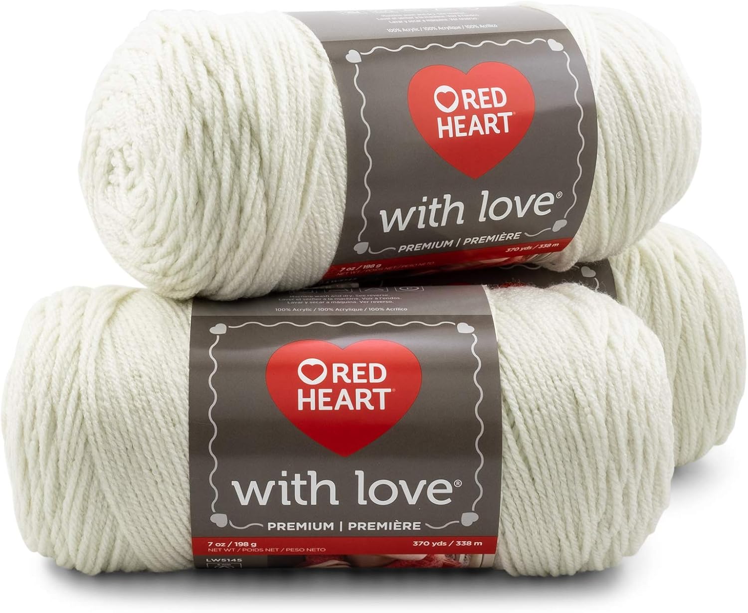 Red Heart E400PK. 1101 With With Love 3Pack Yarn, Eggshell Amazon.ca