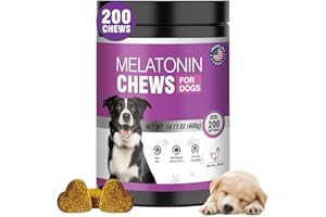 TTIXRL Calming Melatonin for Dogs, 200 Pet Chews Calming Treats for Sleep Aid Sleeping Pills Puppy Melatonin Bites Support Stress, Anxiety Relief, Separation for Small and Large Dogs(Chicken Flavor)