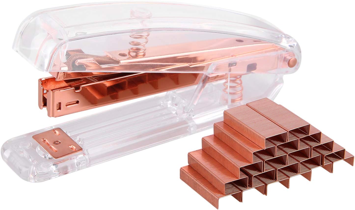 Alsisk Office Stapler, Transparent Spring Powered Desktop Stapler : Office Products