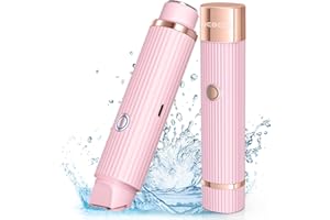 HEBECA 2in1 Hair Trimmer for Women - Rechargeable, IPX7 Waterproof, Wet/Dry Personal Hair Groomer, Smooth Painless Hair Removal Better for Face, Arm, Legs
