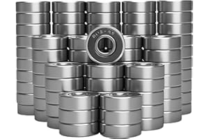 SACKORANGE 100 PCS 608-2RS Ball Bearing - Double Rubber Sealed Shielded Miniature Deep Groove Bearings for Furniture Wheel, Small Machinery, Electric Motors, Hobby Drones, 3D Printers(8mm x 22mm x 7mm)(608 2RS)