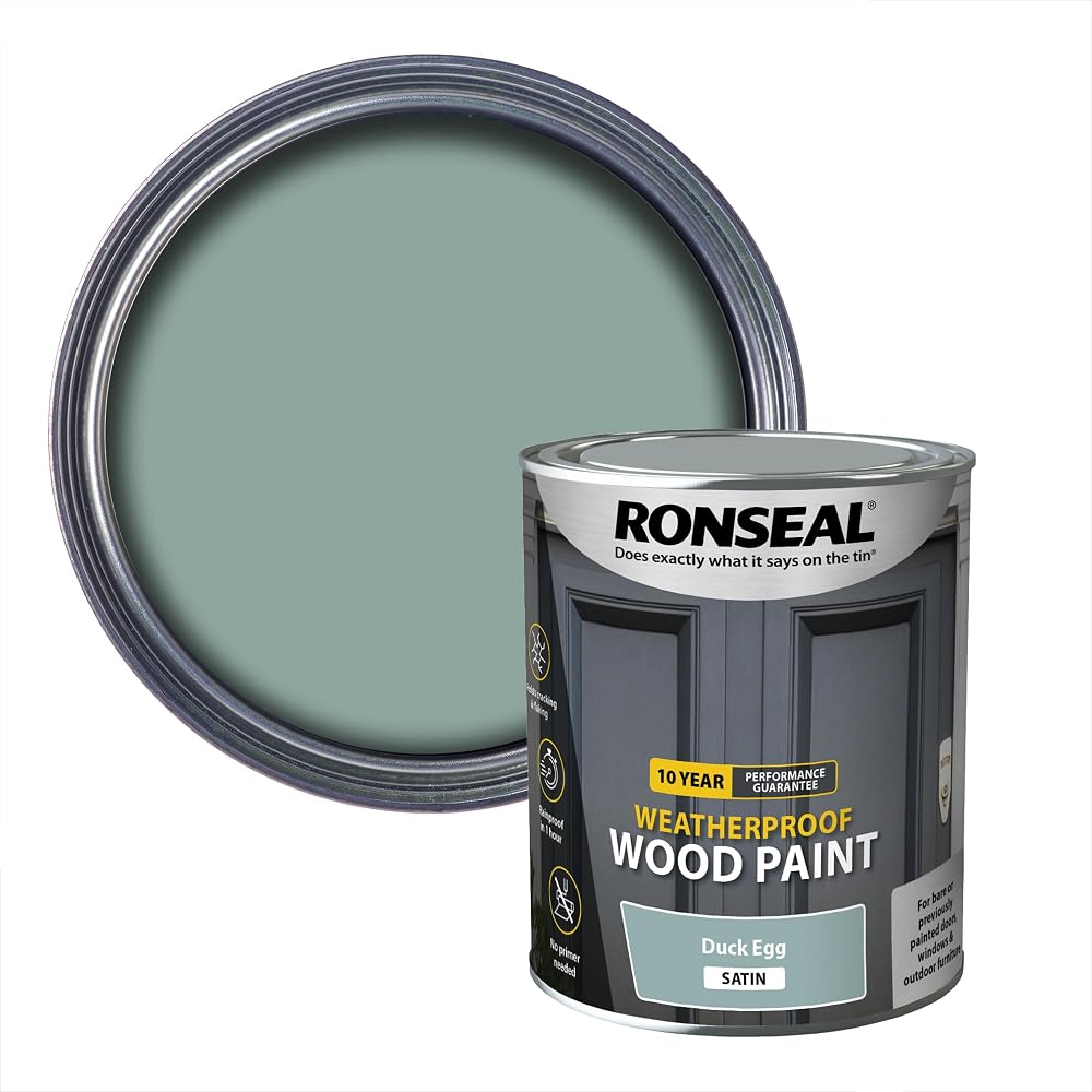 Ronseal 38792 10 Year Weatherproof Paint Duck Egg Blue 750ml
