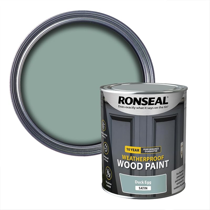 Ronseal 38792 10 Year Weatherproof Paint Duck Egg Blue 750ml
