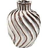 Ceramic Vase Modern Aesthetic Decorative Small Flower Vase for Home Decor, Living Room, Office, Table Centerpiece Shelf Bookshelf Decoration, 7.1 Inch