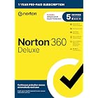 Norton 360 Deluxe Antivirus, 5 Devices, Auto-Renews [Key Card] | Includes AI Scam Protection, Advanced VPN, Dark Web Monitoring, &amp; PC Cloud Backup