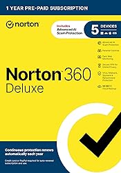 Norton 360 Deluxe, Antivirus software for 5 Devices