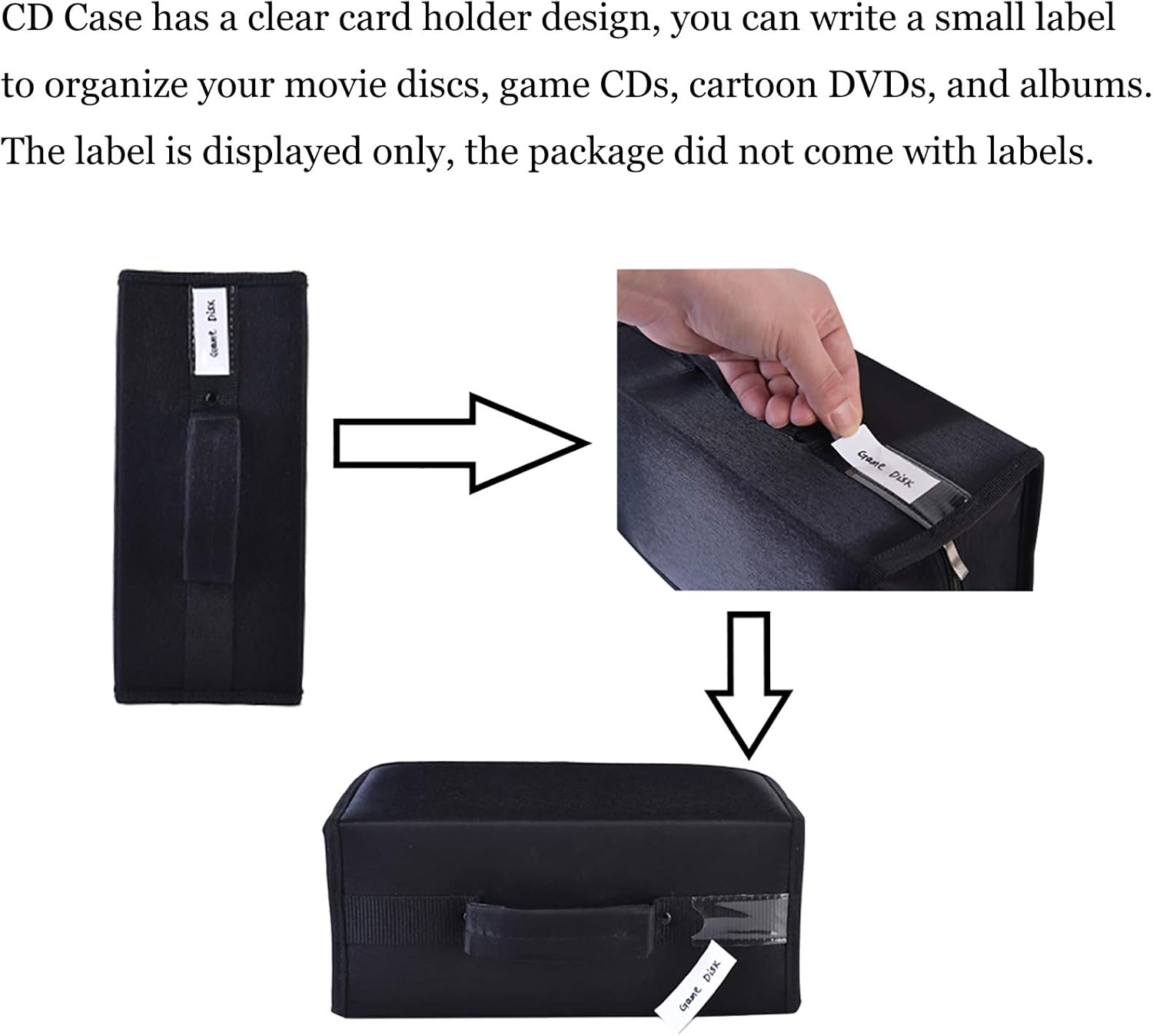 ALAVISXF CD Case, 160 Capacity Nylon CD DVD Holder Protective Zipper Portable Disc Storage Wallet Organizer for Car Travel (Black): Computers & Accessories
