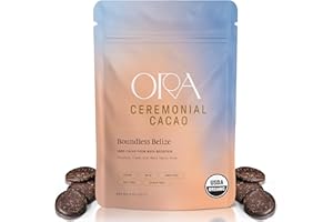 ORA PURE CEREMONIAL CACAO ORA Ceremonial Cacao - Boundless Belize - Organic 100% Cacao - Ethical - Regenerative - High Flavanol - Coffee Alternative - Better Energy - Heavy Metals Tested - Unsweetened - 8oz