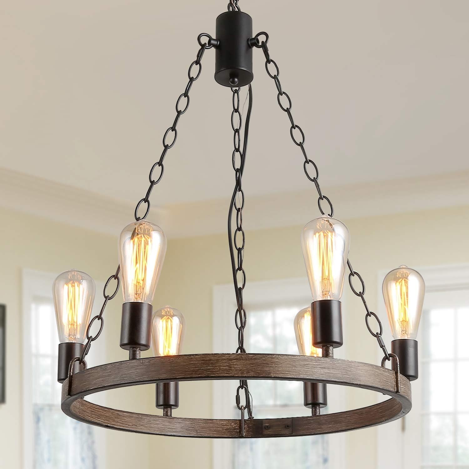 round farmhouse chandelier
