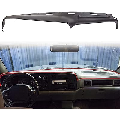HECASA JMTAAT Compatible avec la superposition de capuchon de tableau de bord Dodge Ram 1500 2500 3500 Dash Cover Noir ( Couverture UNIQUEMENT!! PAS un remplacement !!! )