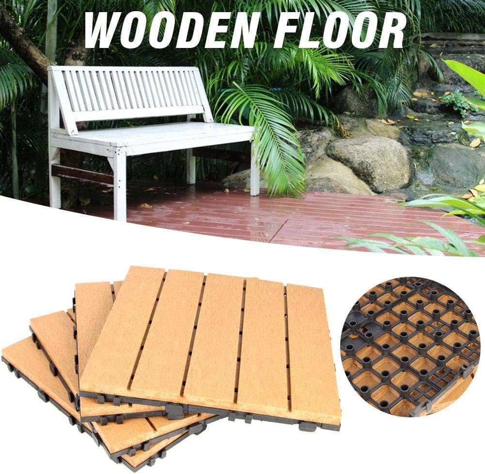 Bloomma Interlocking Wood Flooring Deck Patio Pavers & Composite Decking | Interlocking Patio Tiles for Outdoor & Indoor