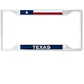Desert Cactus State of Texas Flag Car Accessories Texan Metal License Plate Frame and Tag Holder for Front or Rear of Car Trucks SUVs and Other Vehicles