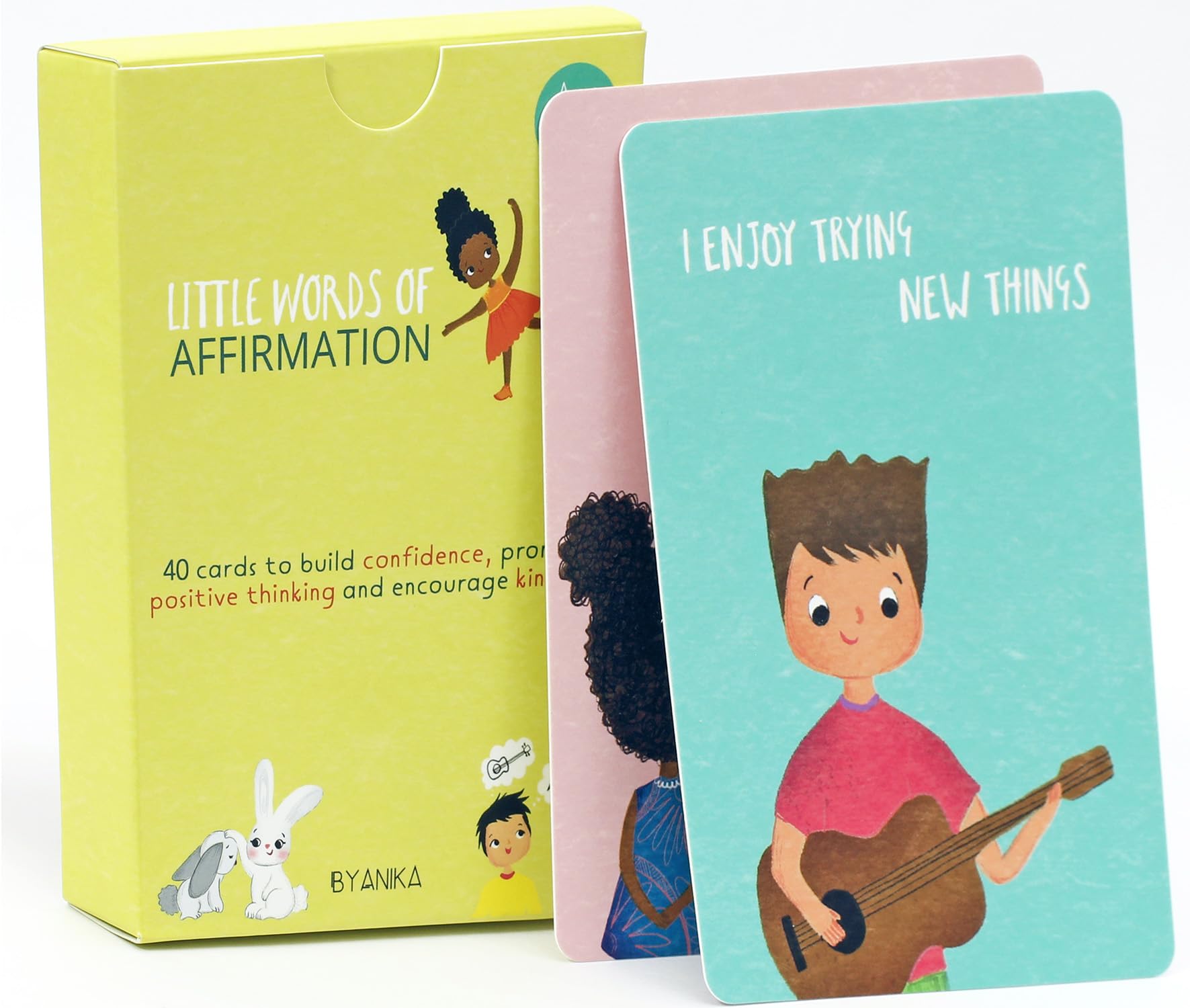 BYANIKA Positive Affirmation Cards For Kids | Boost Daily Happiness, Confidence, Self Esteem, Encouragement, Positivity, Kindness, Gratitude & Mindfulness | Classroom Activity for Children & Toddler