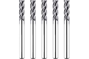 EANOSIC Solid Carbide Square End Mill Set - 4 Flutes -3/16" Cutting Diameter, AlTiN Coated End Milling Bit Set for Roughing and Finishing, Ideal for Milling Metals, Alloy Steels, Hardened Steel
