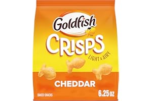 Goldfish Crisps Cheddar Cheese Baked Chip Cracker Snack, 6.25 Oz Bag