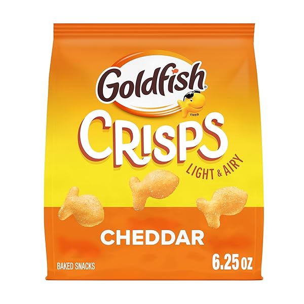 GOLDFISH CRISPS CHEDDAR CHEESE BAKED CHIP CRACKER SNACK,...