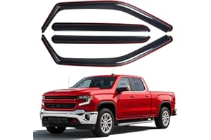 Aurorasters in-Channel Window Visors Rain Guards for Chevy Silverado/GMC Sierra 1500 2019-2025 Crew Cab, Window Deflectors Vent Visors for 2019-2025 Silverado 1500 Crew Cab, 4 Full-Size Doors