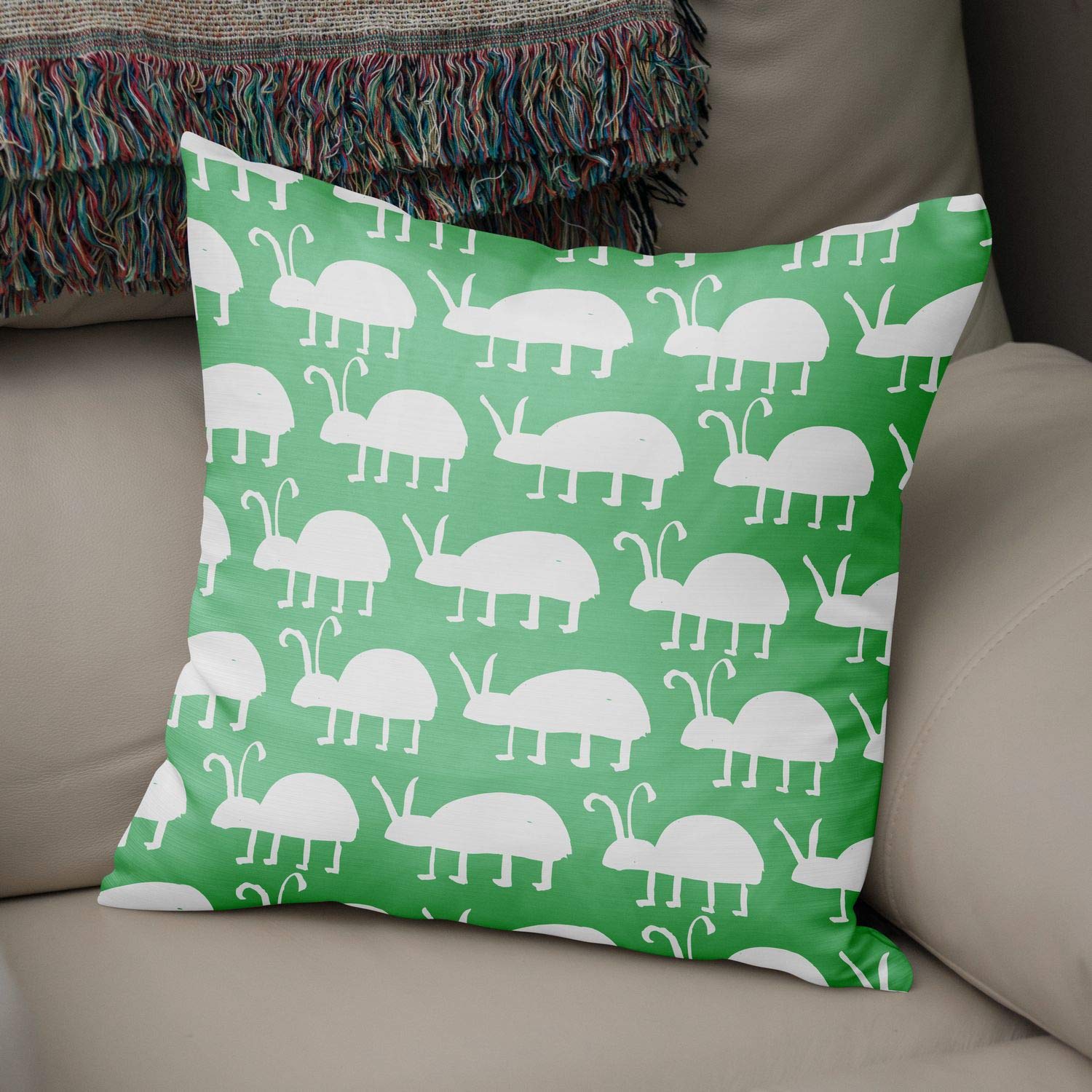 Bonamaison Decorative Cushion Cover Petrol Green & White, Throw Pillow Covers, Home Decorative Pillowcases for Livingroom, Sofa, Bedroom, Size: 50x50 Cm - Designed and Manufactured in Turkey