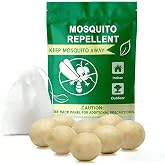 Natural Mosquito Repellent Outdoor Patio Pills, Peppermint Oil 10 Pcs Natural Mosquito Repellant Balls, Safe for Kids &amp; Pets, Bug Deterrent for Home &amp; Patio, Keep Mosquitoes Camping Travel Fishing