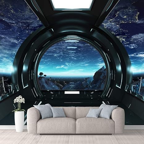 Wall26 Wall Mural Views From The Spaceship Removable Self Adhesive Large Wallpaper 100x144 Inches Amazon Com