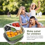 Greentainer 52 OZ Salad Container 3-Compartment BPA-Free Army Green view 5