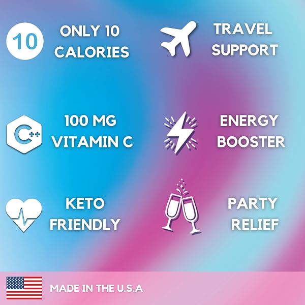 HYDROMATE ELECTROLYTES POWDER DRINK MIX PACKETS HYDRATION ACCELERATOR LOW SUGAR LOW CALORIE RAPID PARTY RELIEF RECOVERY PLUS VITAMIN C COTTON CANDY FLAVOR 16 STICKS