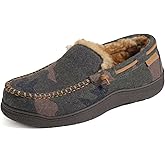 Zigzagger Men's Moccasin Slippers Memory Foam House Shoes, Indoor and Outdoor Warm Loafer Slippers