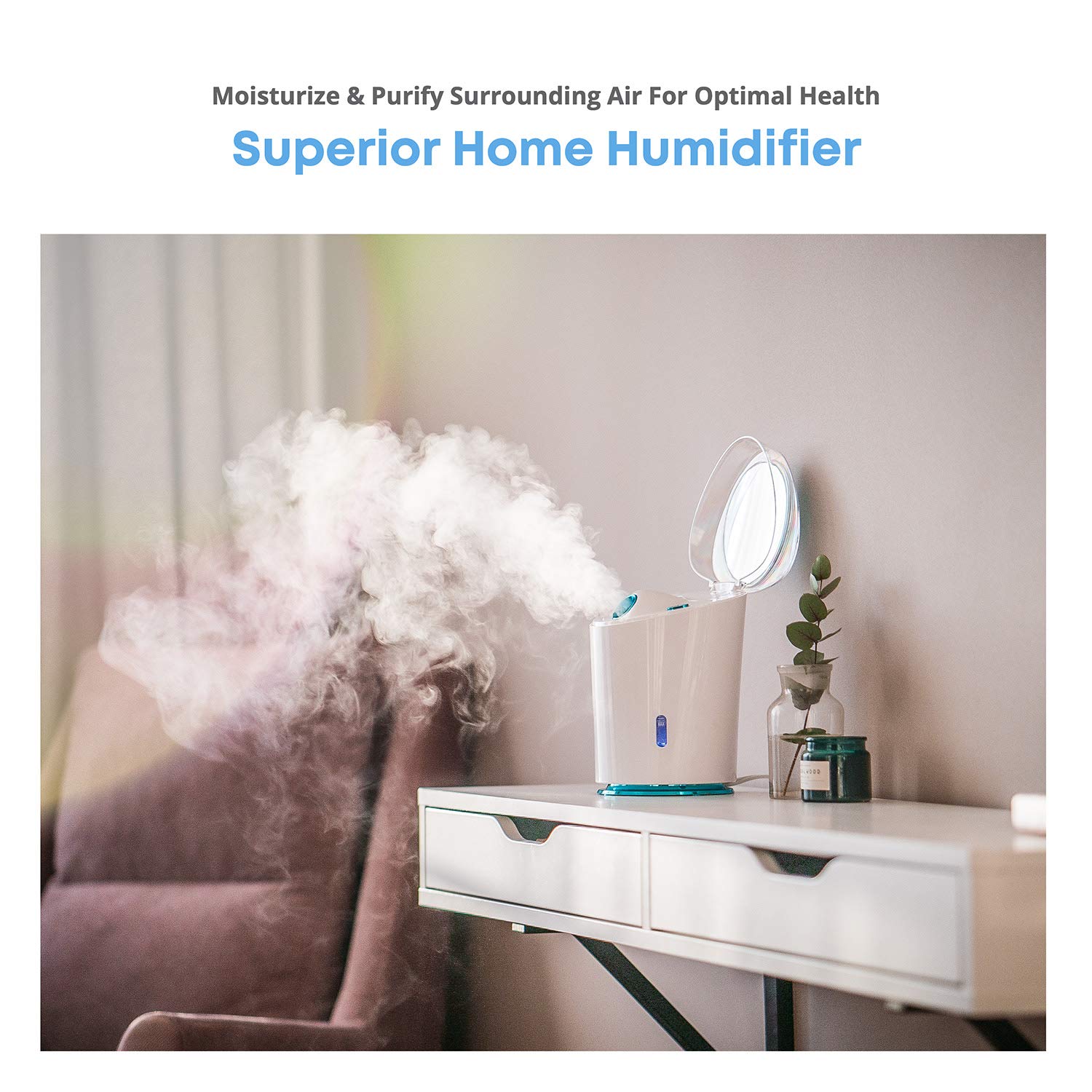 NanoSteamer PRO Professional 4-in-1 Nano Ionic Facial Steamer for Spas - 30 Min Steam Time - Humidifier - Unclogs Pores - Blackheads - Spa Quality - 5 Piece Stainless Steel Skin Kit Included: Beauty