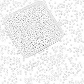 PH PandaHall Glass Pearl Beads, 2000 Pcs 3mm Tiny Satin Luster Craft Pearl Bead Round Loose Spacer Beads for Earring Bracelet Necklace Waist Chain Eyeglasses Chain Wedding Decor, White