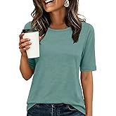 ANRABESS Womens Half Sleeve Tops Crewneck Shirts Basic Fit Tee Trendy 2026 Spring Summer Business Casual T-Shirts
