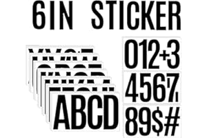 SACDRL 30 Sheets 159 PCS Large Letter and Numbers Stickers 6inch Vinyl Self Adhesive Stickers for Crafts Outdoor Sign Wall Mailbox Windows Doors Car Poster Board, Homes, Businesses, Address Numbers(Black)