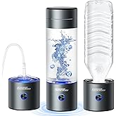 Hydrogen Water Bottle Generator,5500ppb Portable Water Ionizer Machine with SPE/PEM Technology in 5-Minute Electrolysis, Rechargeable Hydrogen Rich Cu