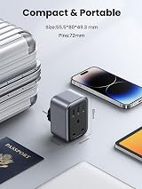 UGREEN UK to EU Plug Adapter 30W GaN PD USB C Travel Plug for Germany France view 6