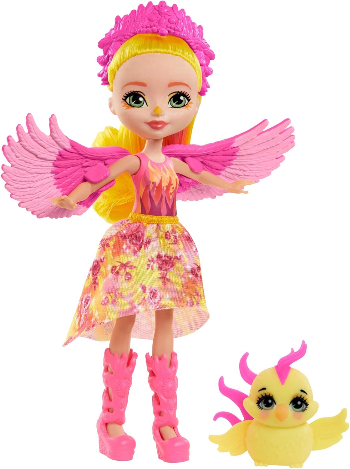 Enchantimals GYJ04 Falon Phoenix Doll, From The Royals Collection With Animal Friend Sunrise