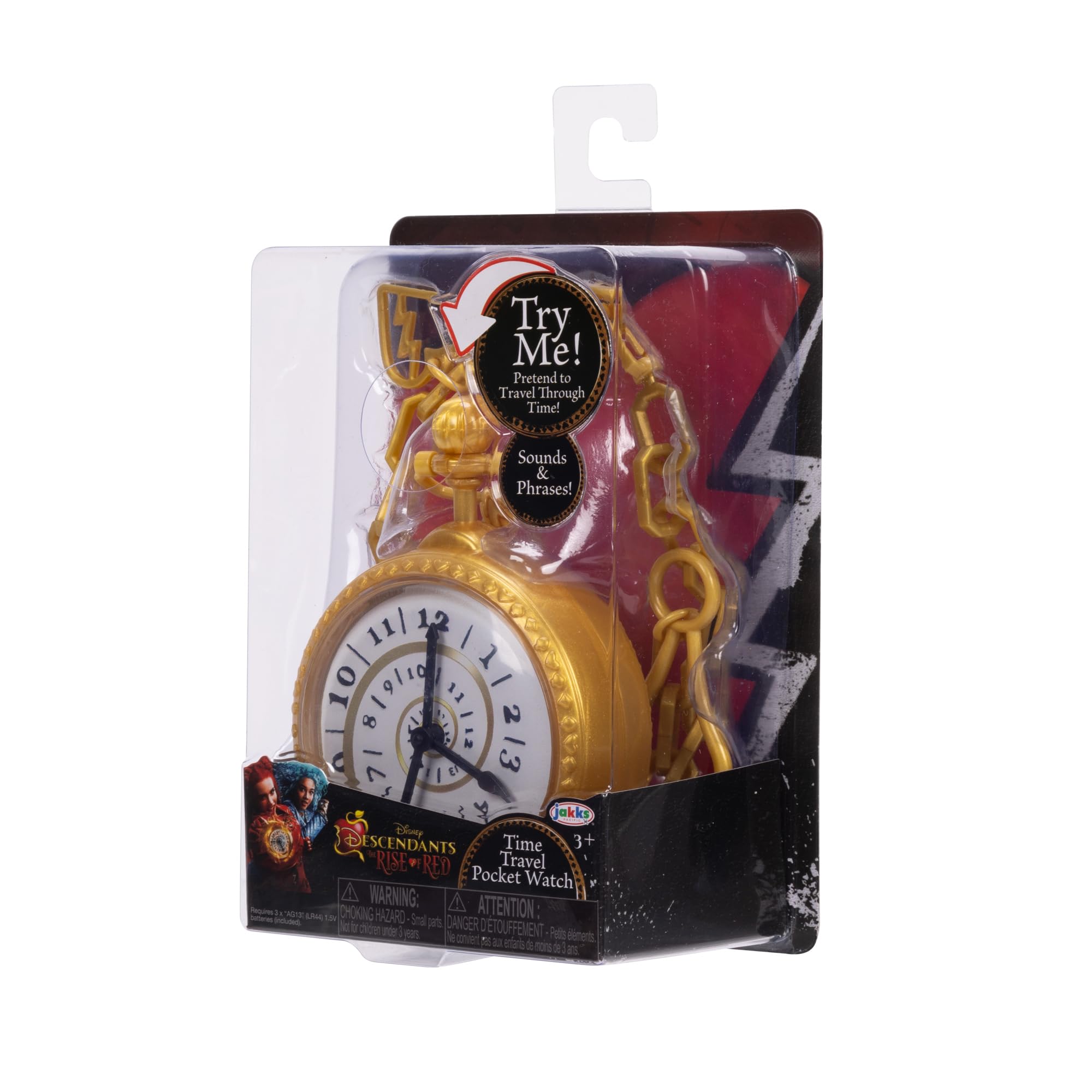 Disney Descendants: The Rise of Red Time Travel Pocket Watch Role Play Accessory Plays Sound and Phrases from The Movie! Clip-On to Take It with You! Ages 3+