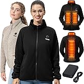 Weston Women’s Heated Fleece Jacket – Rechargeable Electric Heated Jacket, With or Without Hood