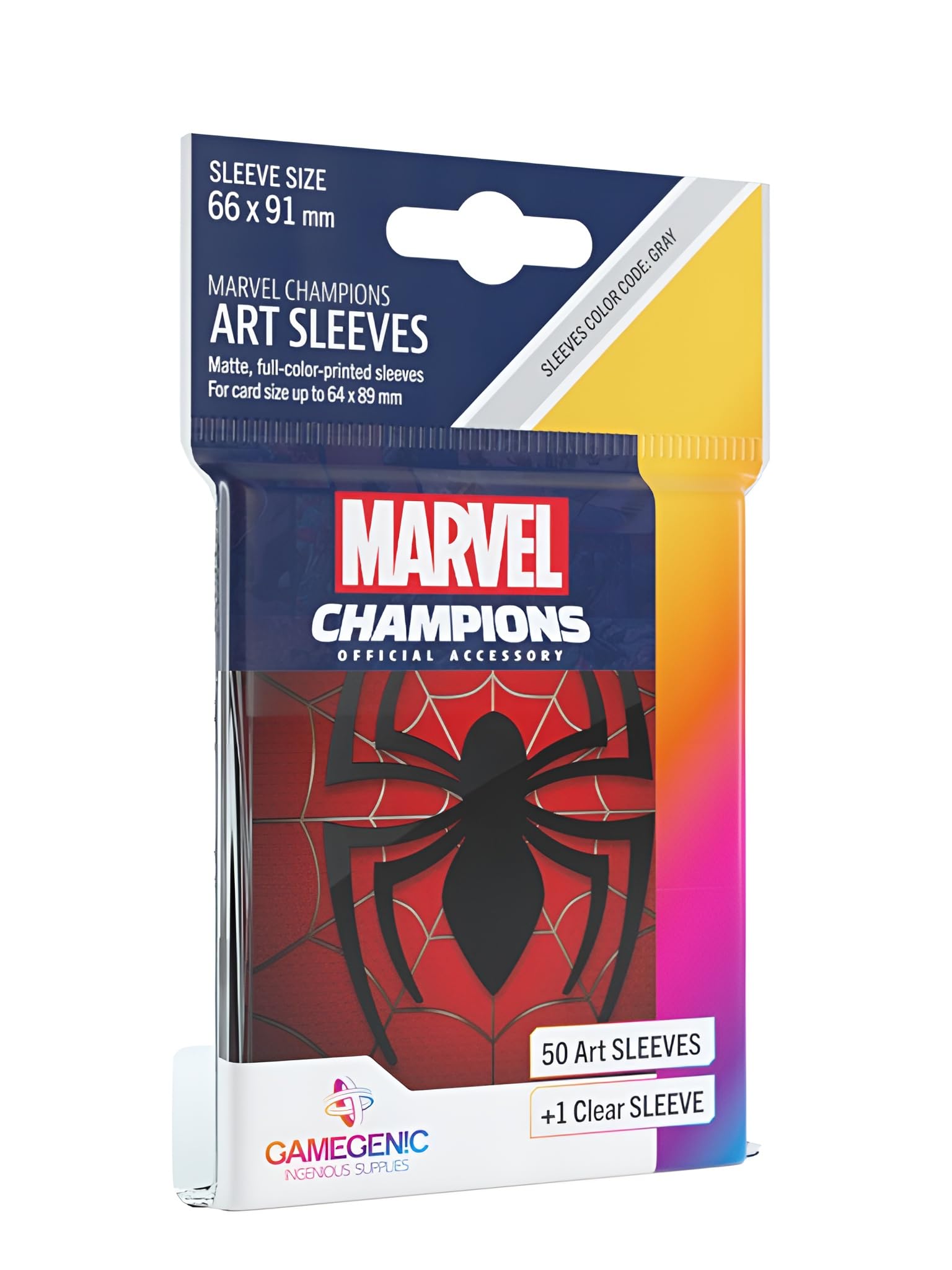 Gamegenic , Fantasy Flight Games - Marvel Champions: Official Art Sleeves: Spider Man - Card Game , 66 x 91mm