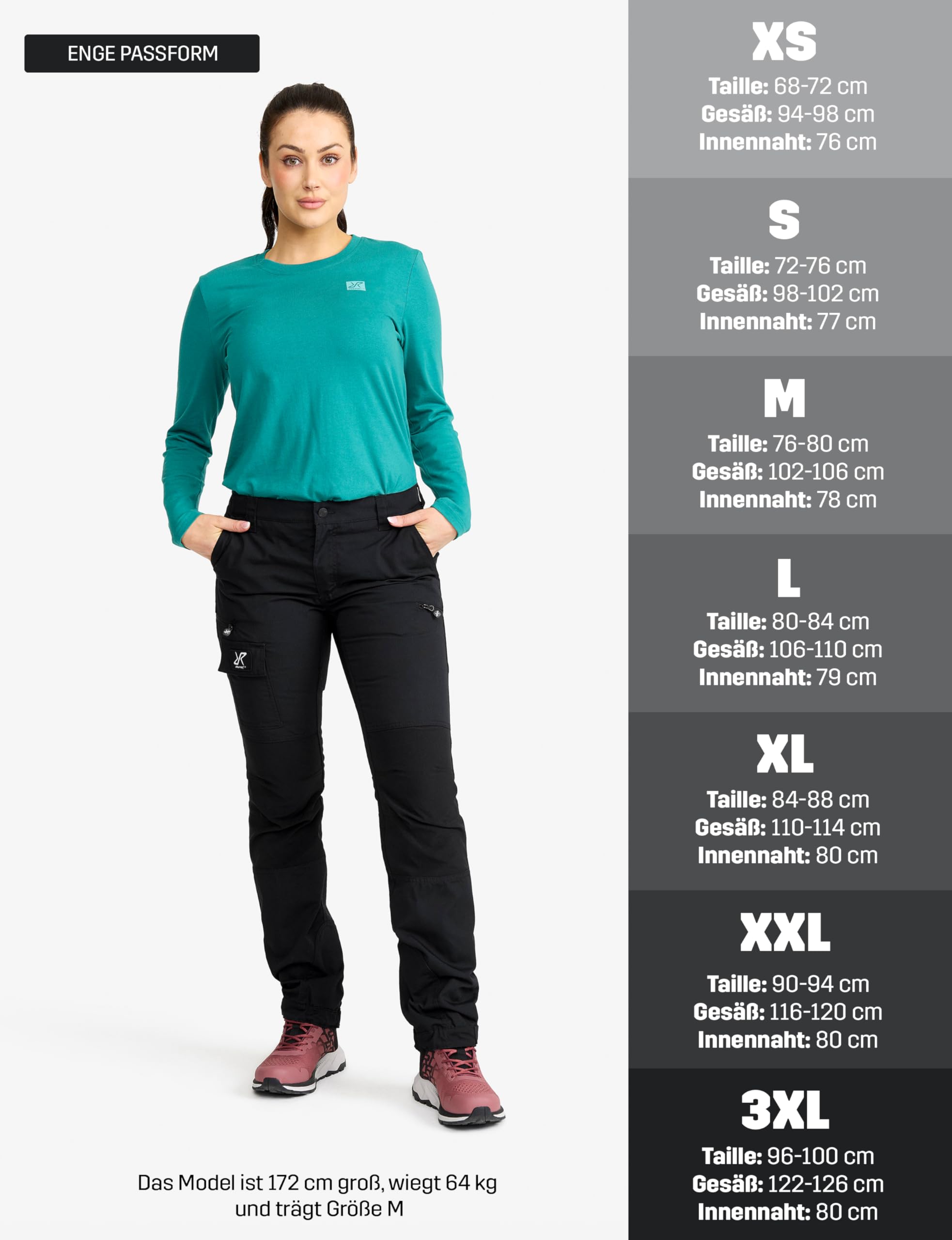 RevolutionRace Damen Nordwand Pants, Hose zum Wandern und für viele Outdoor-Aktivitäten, Jet Black, XL 2