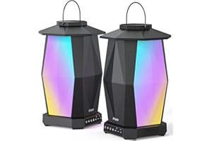 Inwa Outdoor Bluetooth Speakers, Linkable Wireless Speaker Up to 100 Speakers, IPX5 Waterproof, Beat-Driven Light Show, Seamlessly to Phone, TV Box, Projector, Echo Dot, for Patio, Yard, Pool (2 PACK)