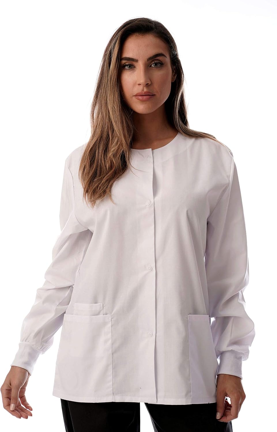 Just Love Womens Solid Medical Scrub Jacket Nurse Uniform Lab Coat: Clothing