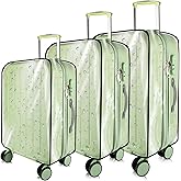 KSSZZCO 3 Pieces Thicken Clear Luggage Cover Protector, 20" 24" 28" PVC Luggage Covers for Suitcase Waterproof Dustproof Anti-scratch Travel Suitcase Covers Case for Wheeled Luggage