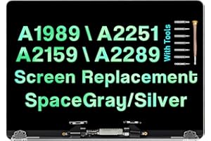 XIMIELEC 13.3" Screen Replacement for MacBook Pro A2159 A2289 A1989 A2251 EMC 3214 EMC 3358 EMC 3348 EMC 3456 EMC 3301 True Tone 2018 2019 2020 Retina LCD Display Assembly Kit (Silver)