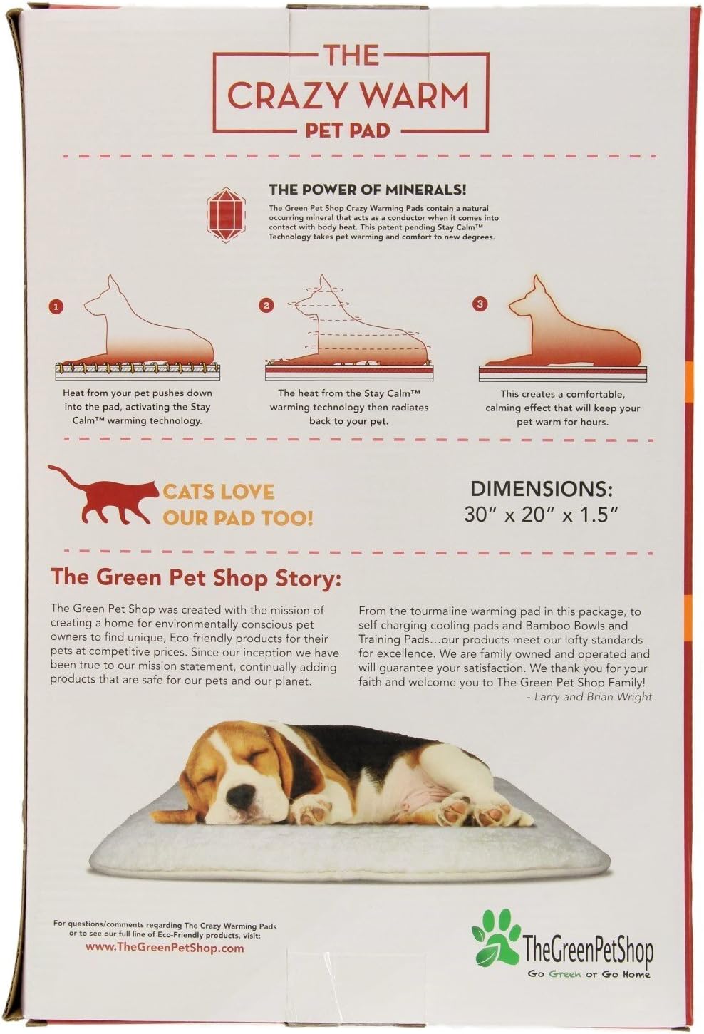 outdoor pet heating pad on Amazon Com The Green Pet Shop Crazy Warm Pet Pad Heat From Your Pet Pushes Down Into The Pad Activates Our Warming Calming Technology 20 X 30 X 1 5 Perfect For