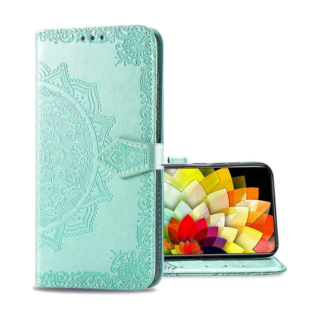 BeyondTop Compatible with TCL 30 SE/TCL 306/TCL 305 Wallet Case, Wallet Cover Magnetic Closure and Flip Stand Case, 3D Vintage Phone Shell Cases Suitable for TCL 30 SE/TCL 306/TCL 305 (Green)