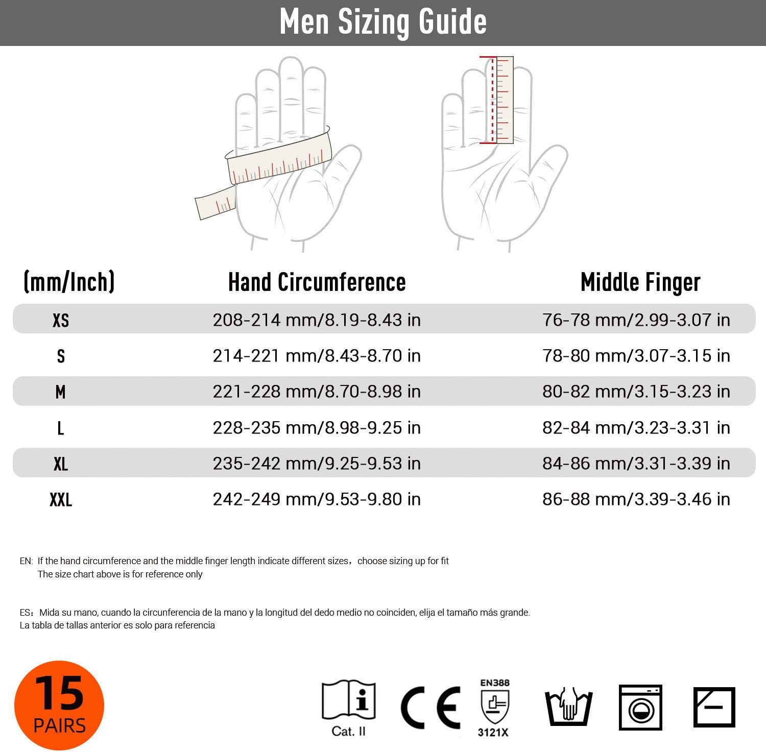 Vgo 15-Pairs Polyurethane Coated Gardening and Work Gloves (Size L, Yellow, PU2103) - - 