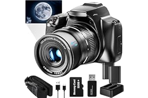 G-Anica Digital Camera, 64MP&40 X Zoom Cameras for Photography & Video,4K Optical Vlogging Camera for YouTube with Flash, WiFi & HDMI Output，32GB SD Card(2 Batteries)