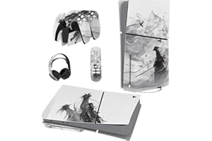 PlayVital Full Set Skin Sticker for ps5 Slim Console Disc Edition (The New Smaller Design), Vinyl Skin Decal Cover for ps5 Controller & Headset & Charging Station - Mistborn Dragon