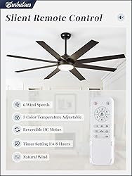 Fanbulous Ceiling Fans with Lights, 72 inch Large