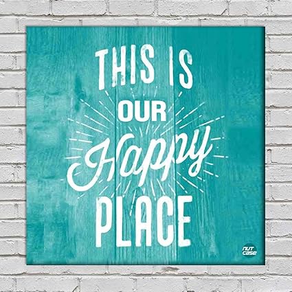 Nutcase Framed Home Wall Art Decor Hanging Block Non-Fading Digital Painting for Living Room, Bedroom,Desk & Office - 9x9(Screws Included) - This is Our Happy Place