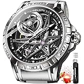 OLEVS Watch for Men Automatic Mechanical Luxury Dress Tourbillon Stainless Steel Waterproof Wrist Watches Date